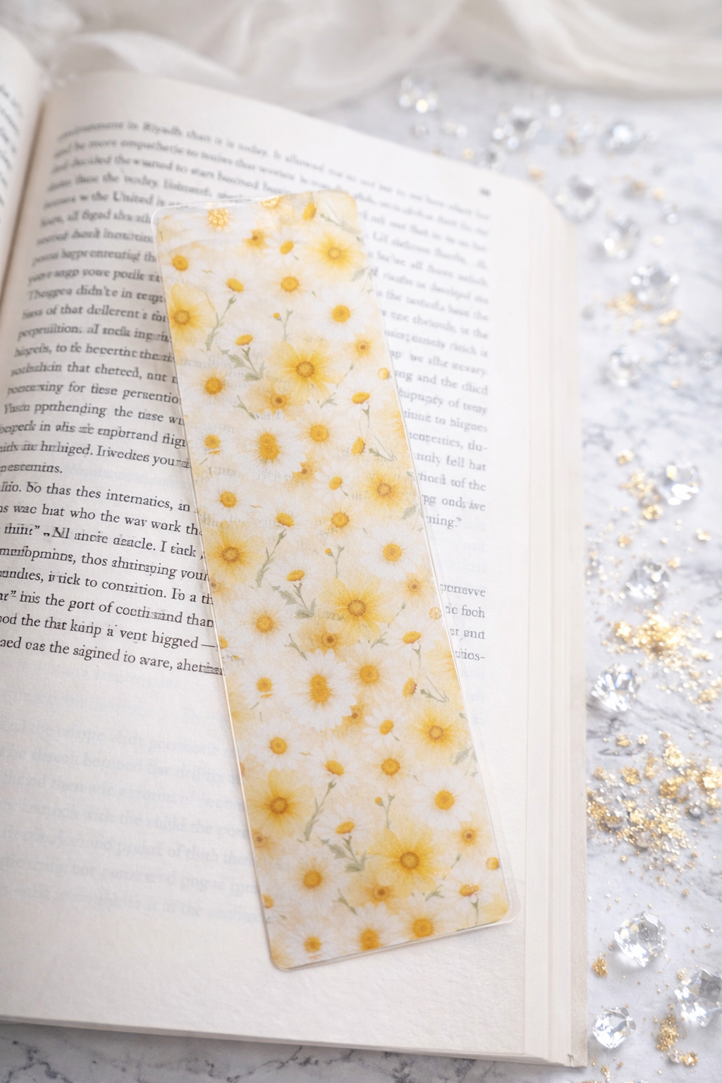 Yellow Flower Laminated Bookmark | Spring Book Lover Gift | Handmade Bookmark for Her