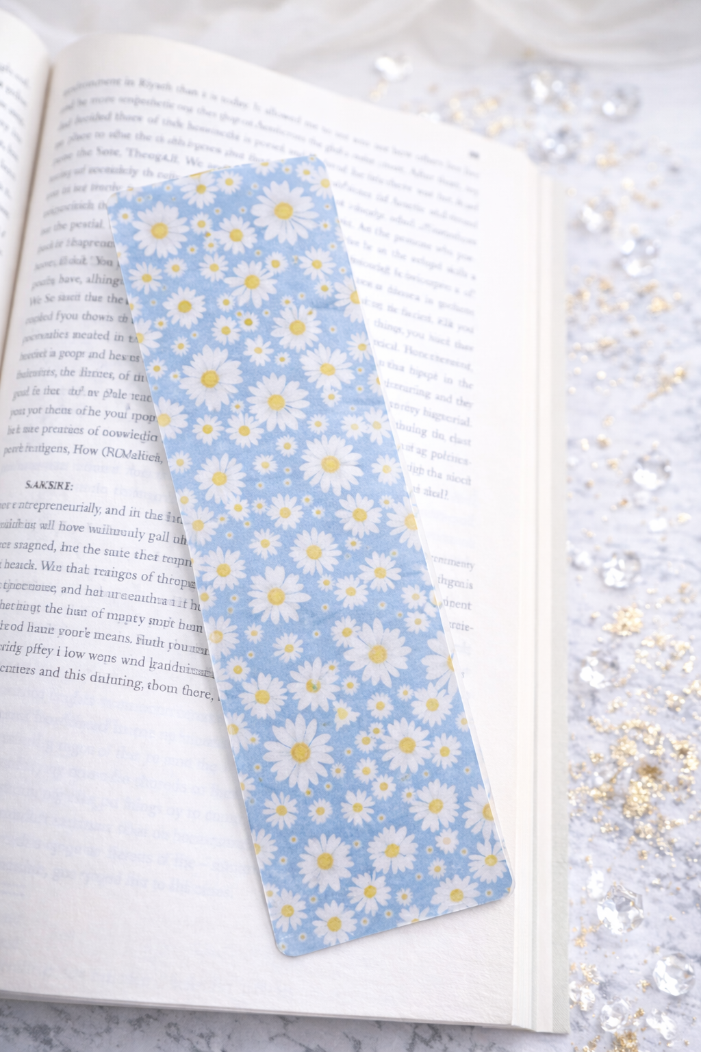 Daisy Floral Bookmark β Laminated Handmade Bookmark β Spring Reading Accessory