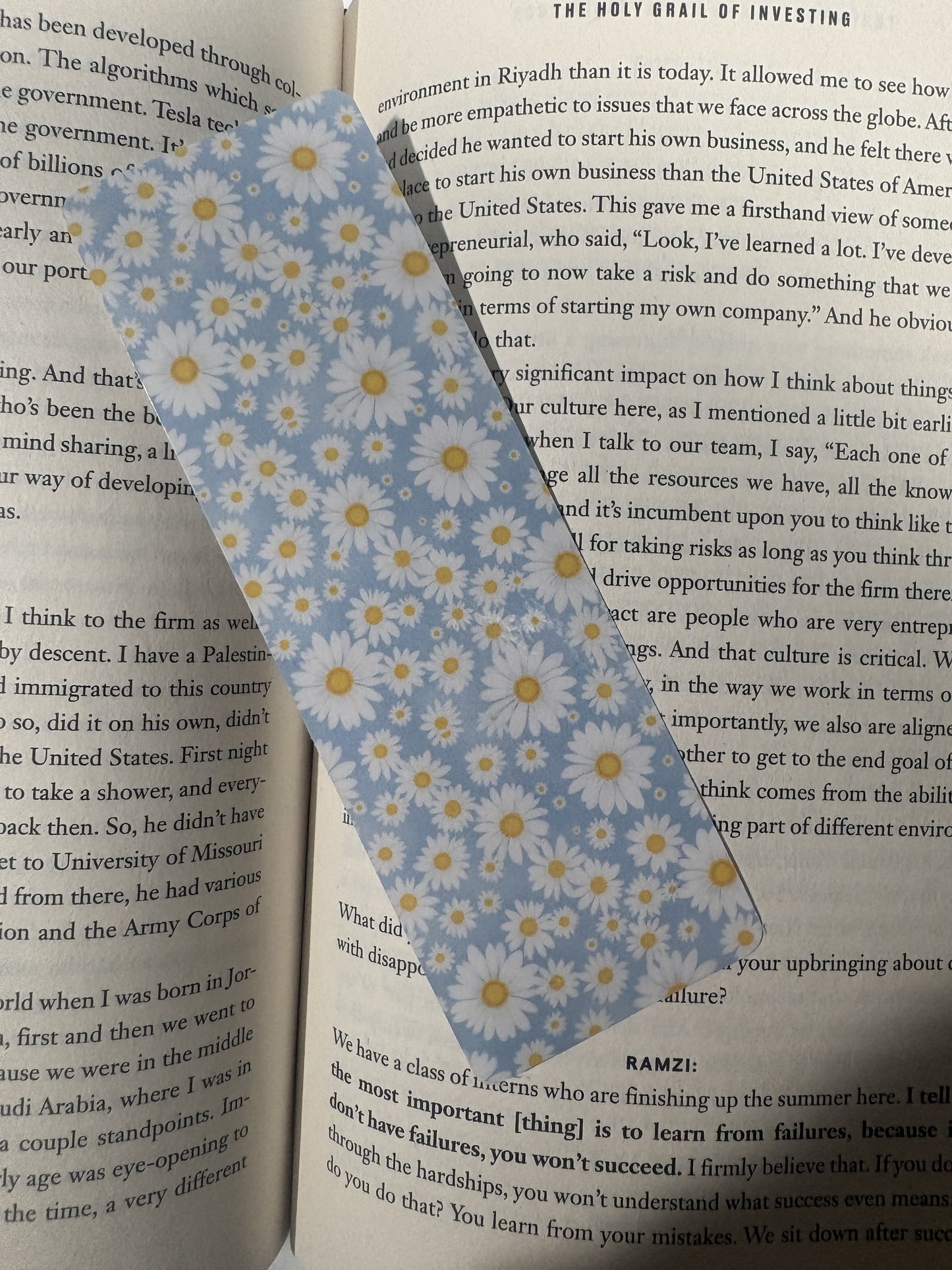 Daisy Laminated Bookmark