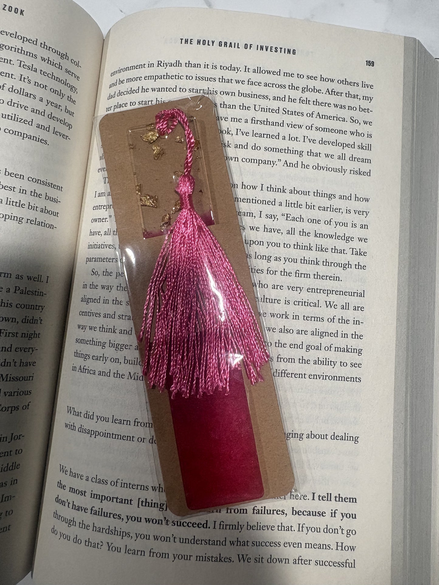 Rose Pink Resin Bookmark