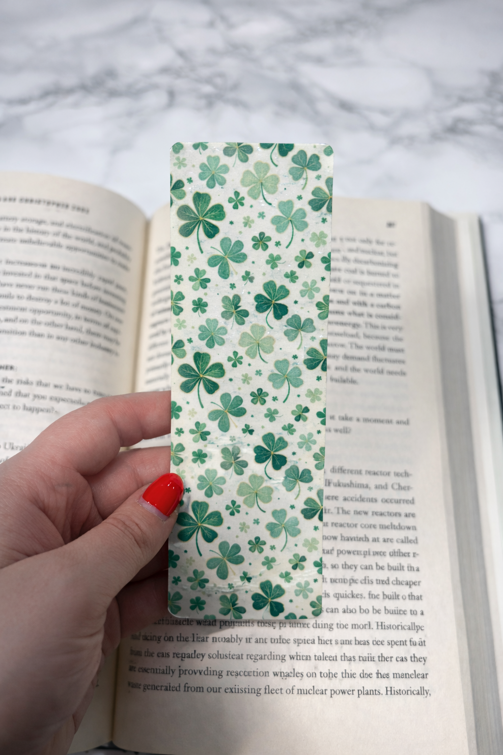 St. Patrick’s Day Bookmark | Green Clover Bookmark| Laminated for Book Lovers