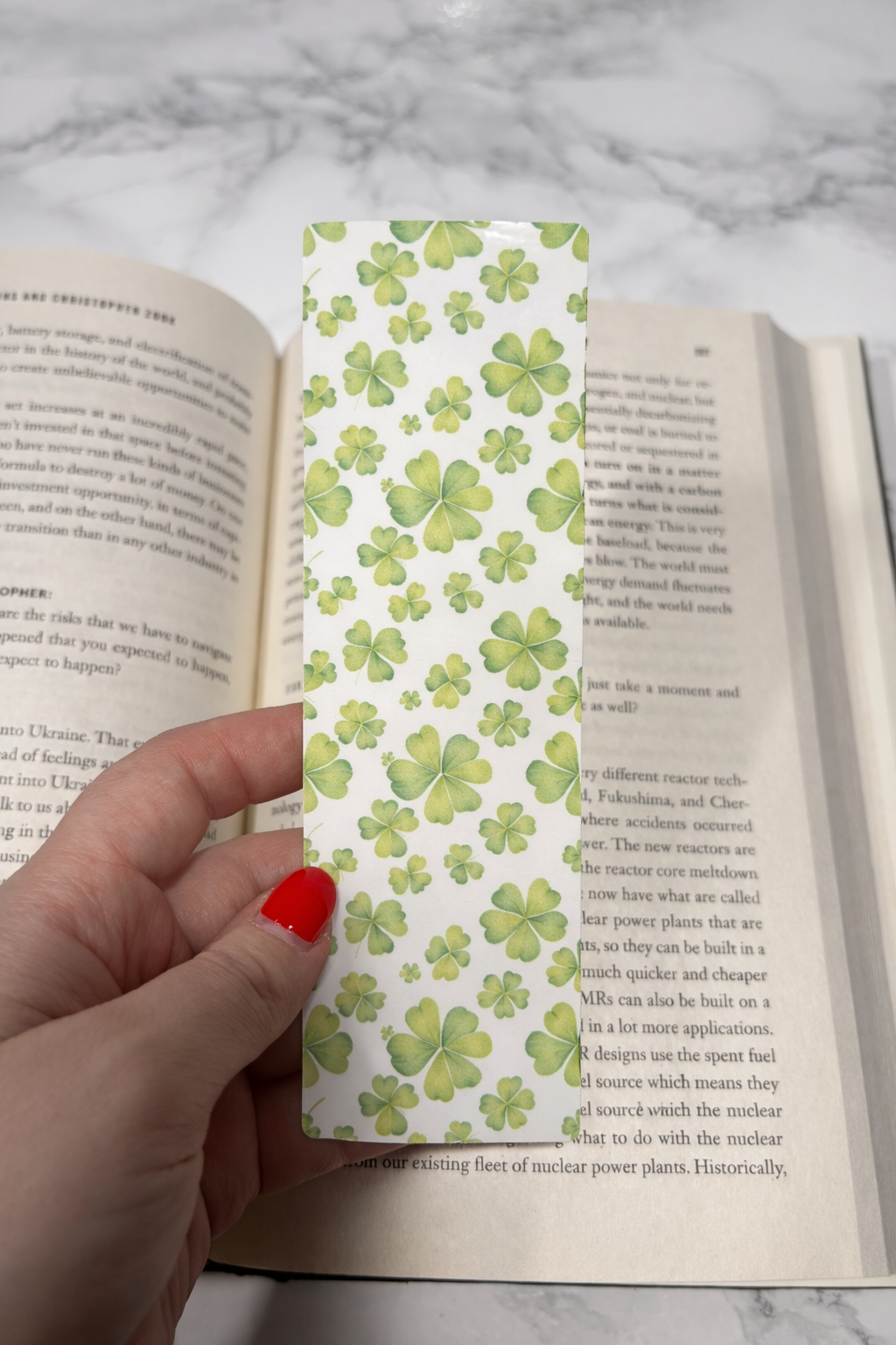 St. Patrick’s Day Bookmark | Green Clover Bookmark| Laminated for Book Lovers