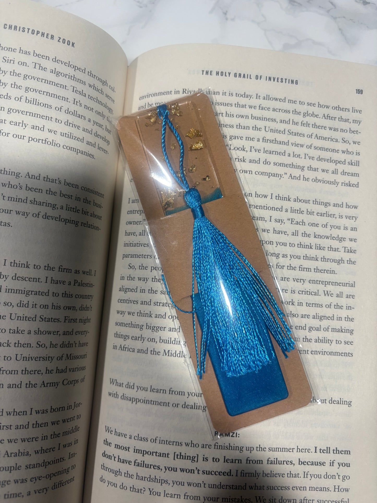 True Blue Resin Bookmark