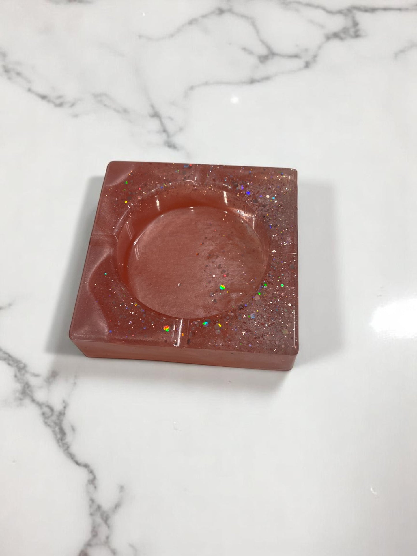 Glitter pink Resin Ashtray