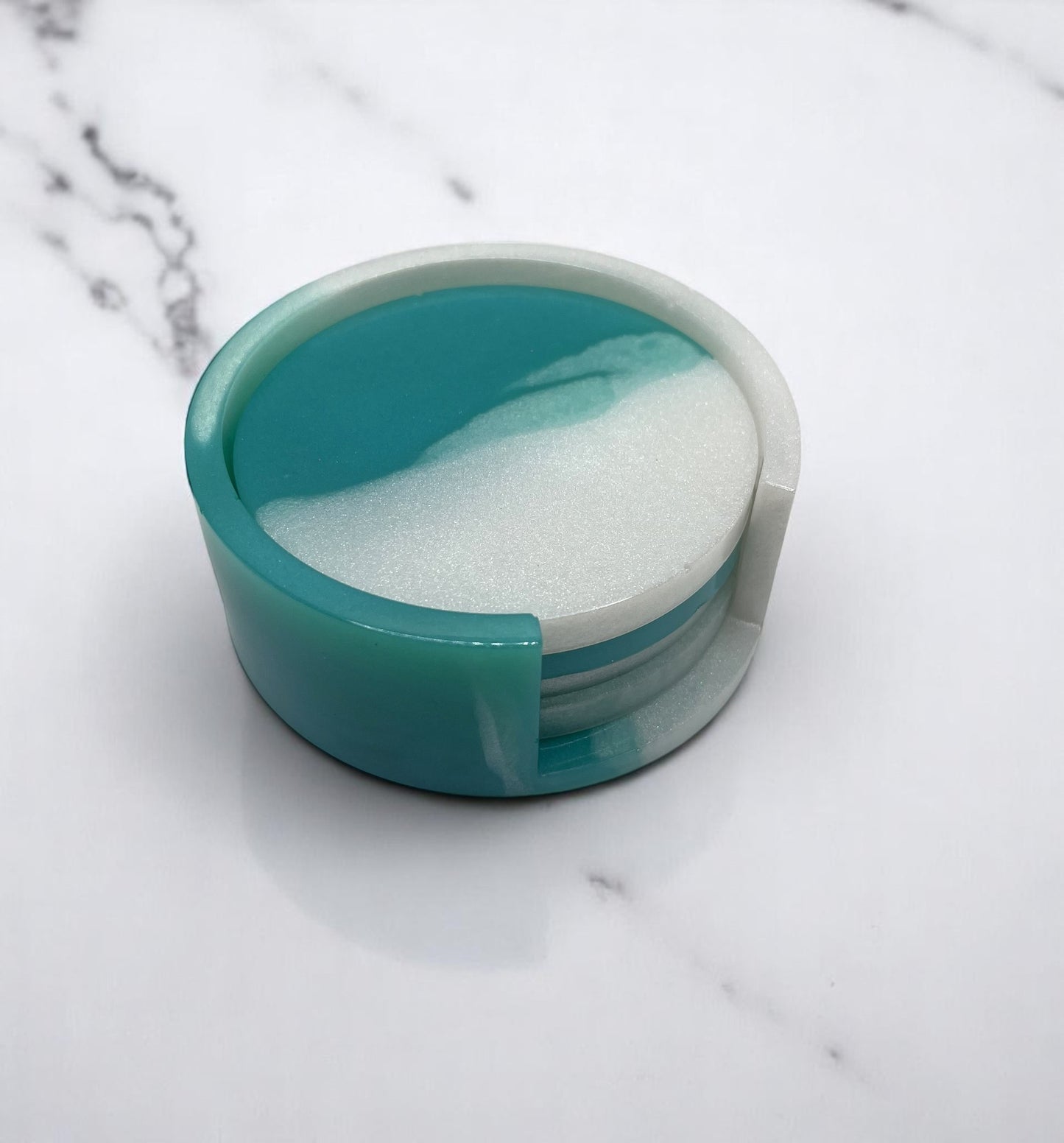 Blue and White Resin Coaster set