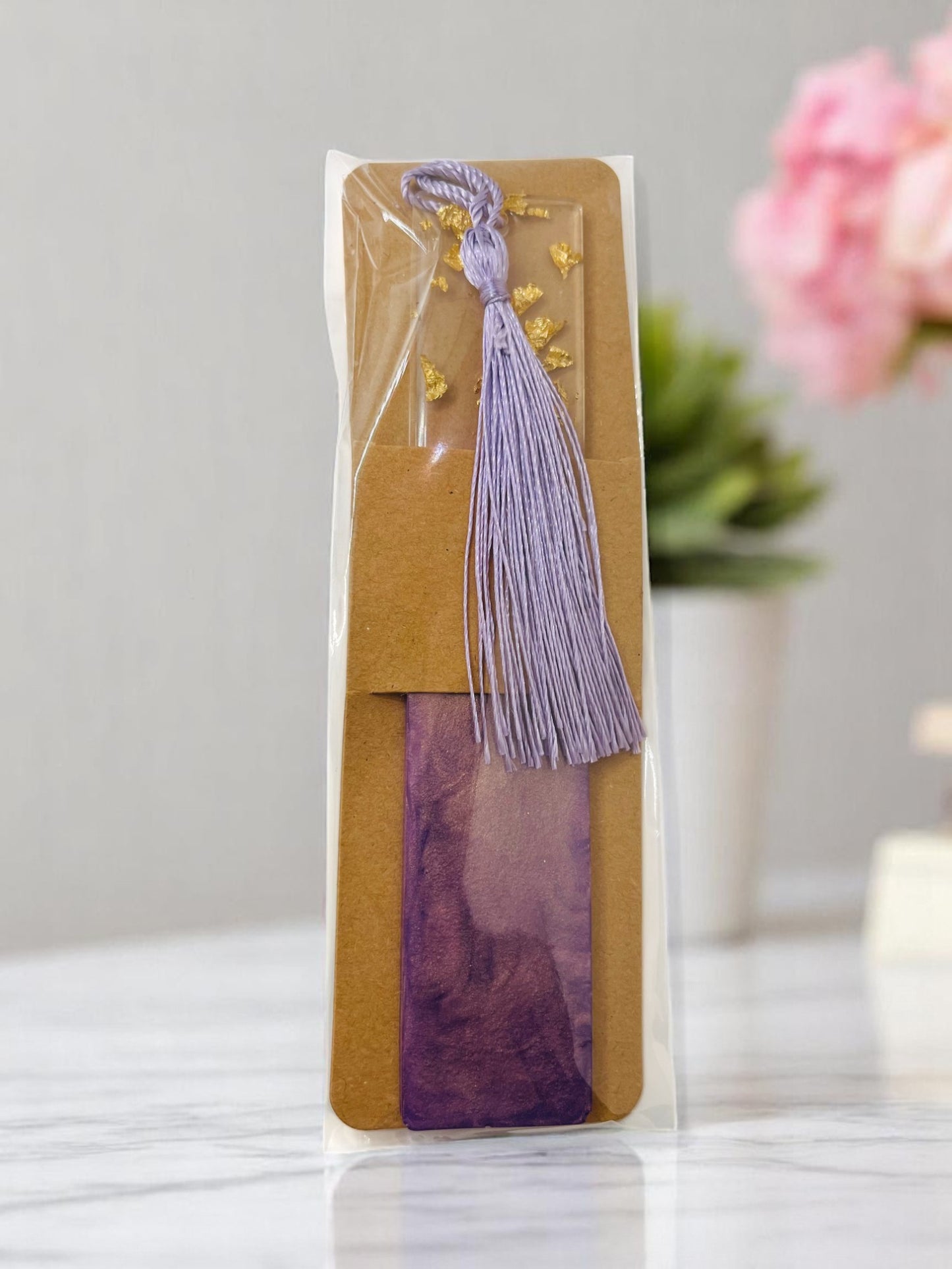 Violet-Brass Resin Bookmark