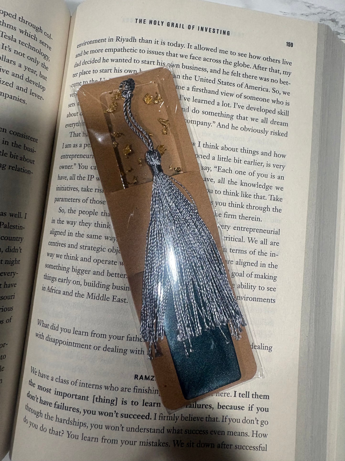 Aquamarine Resin Bookmark