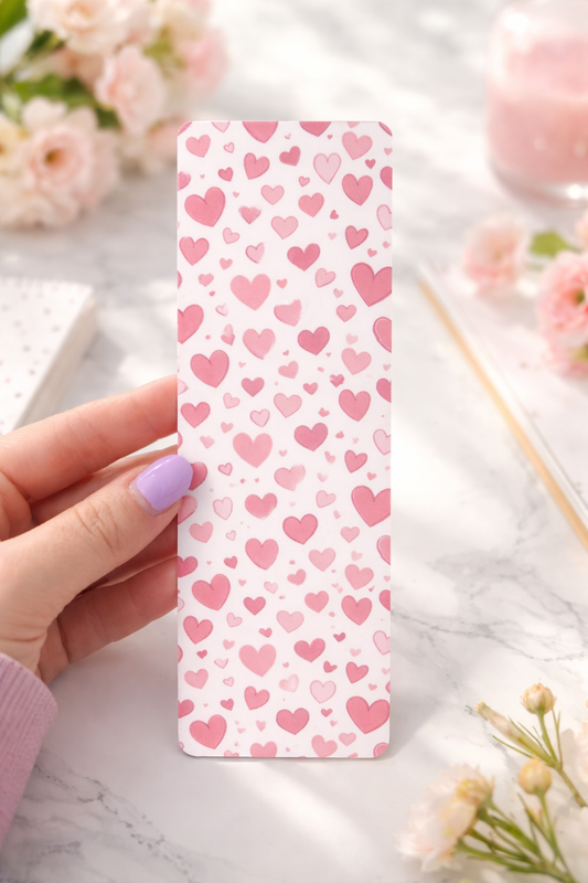Pink Heart Bookmark | Book Lover Gift | Valentine Bookmark