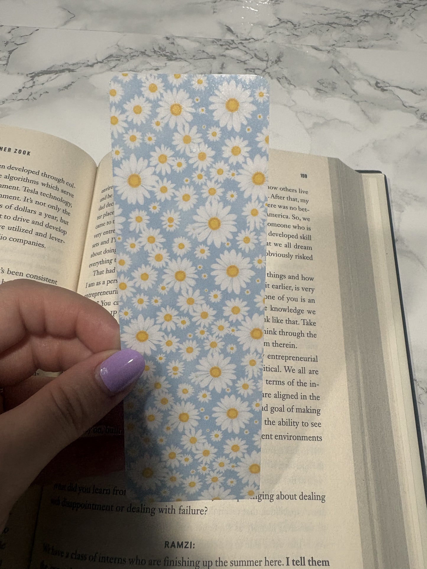 Daisy Laminated Bookmark