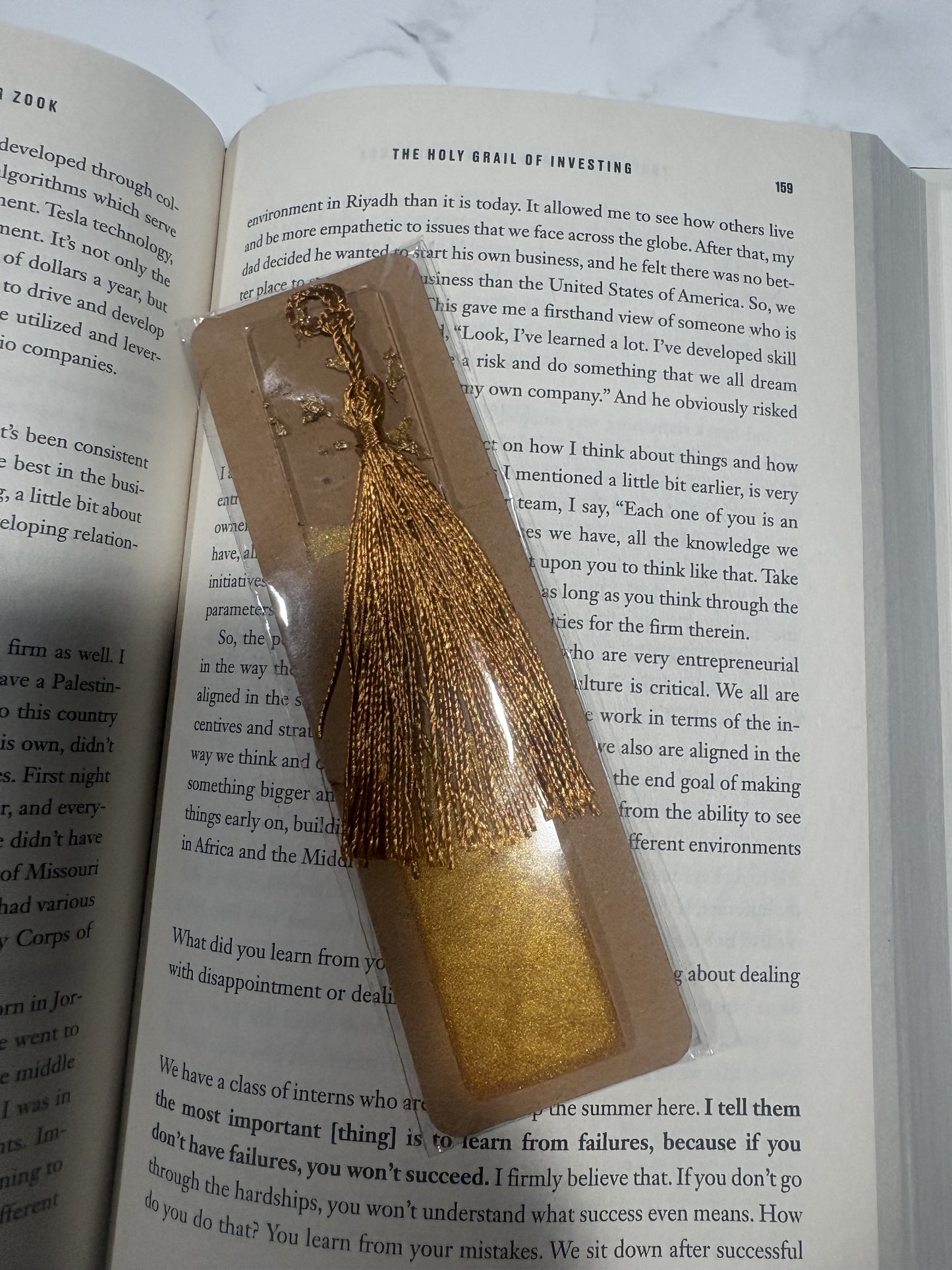 Gold Resin Bookmark