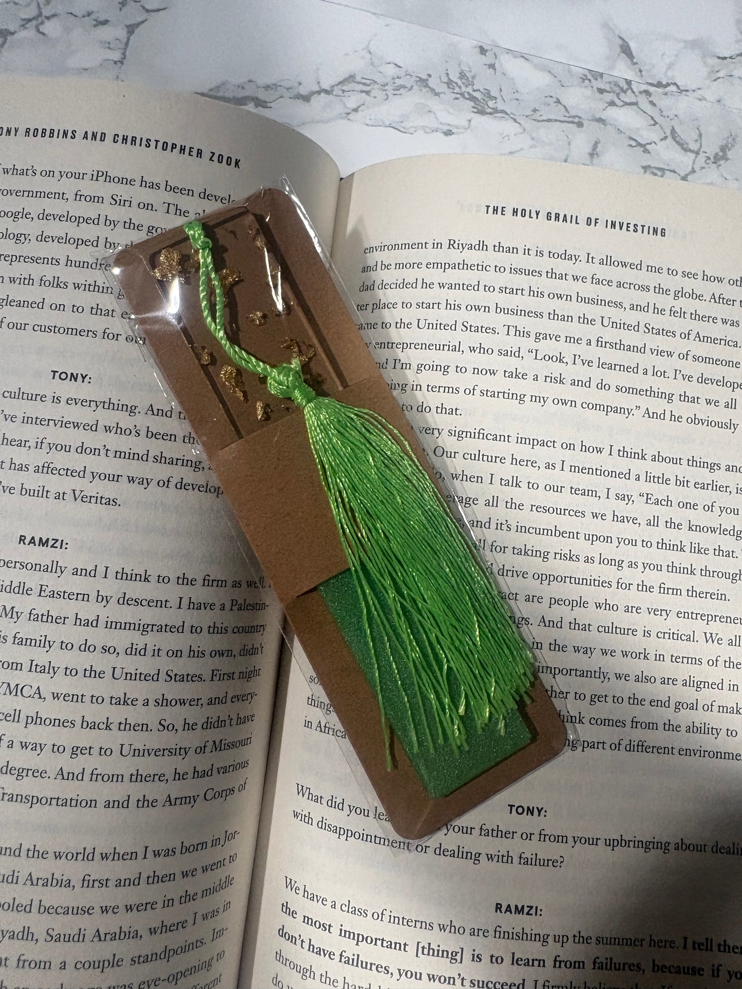 Peral Green Resin Bookmark