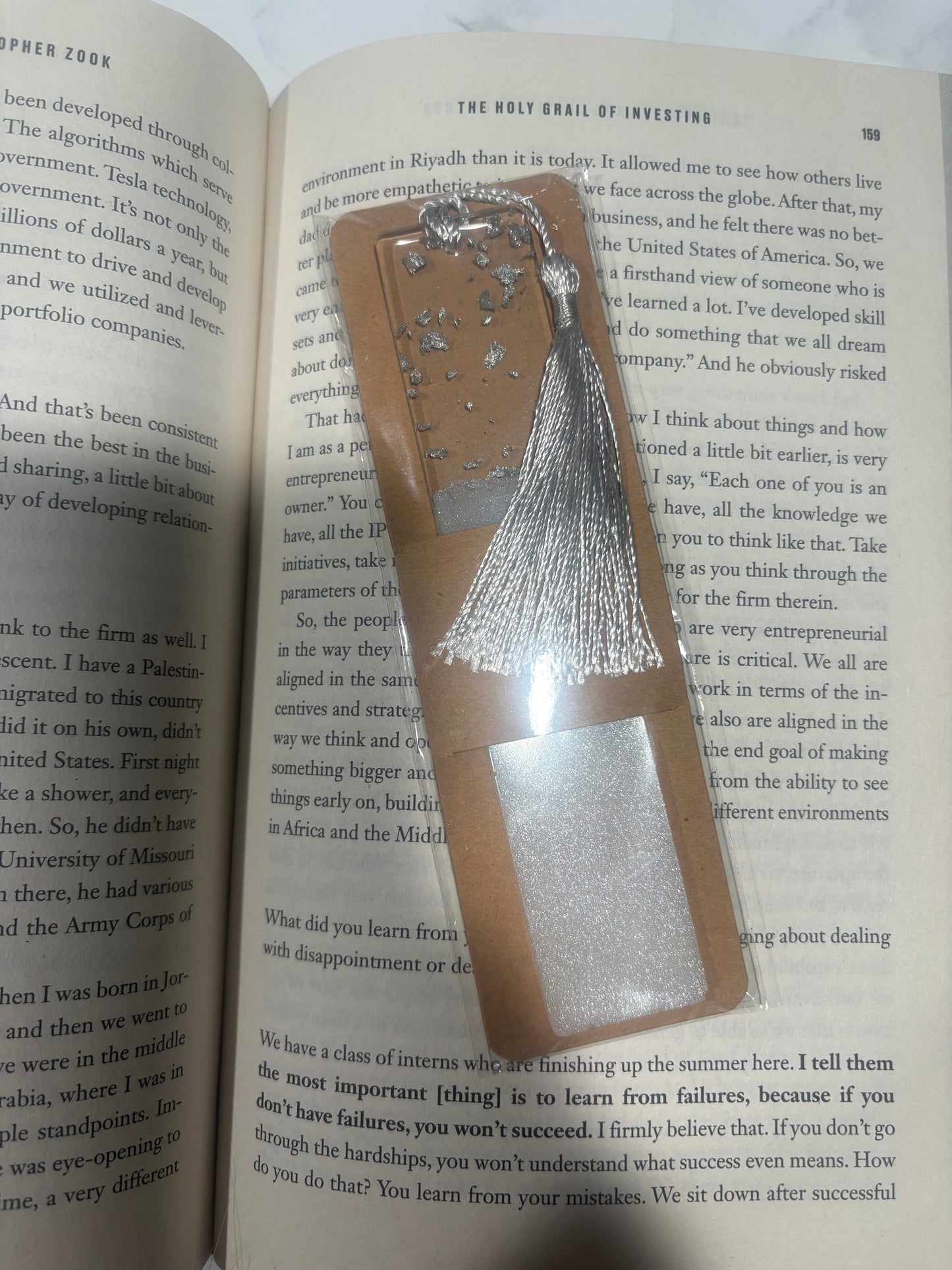 White Resin Bookmark
