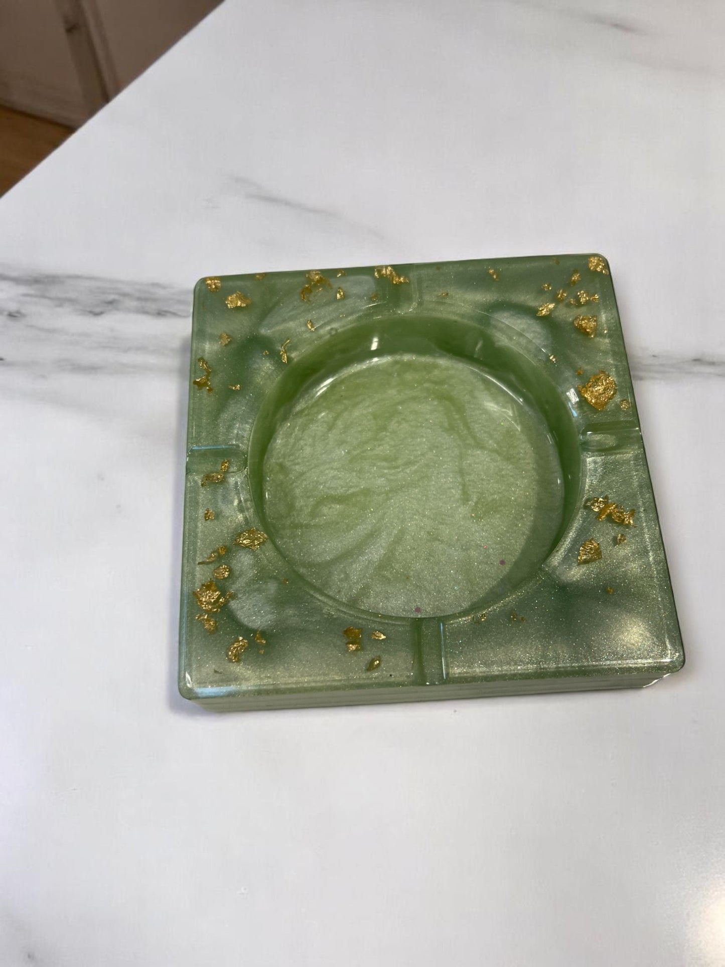 Pistachio Resin Square Ashtray