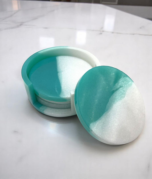 Blue and White Resin Coaster set
